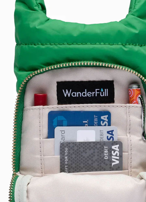 WanderFull Kelly Green Matte HydroBag with Pink/Green Strap