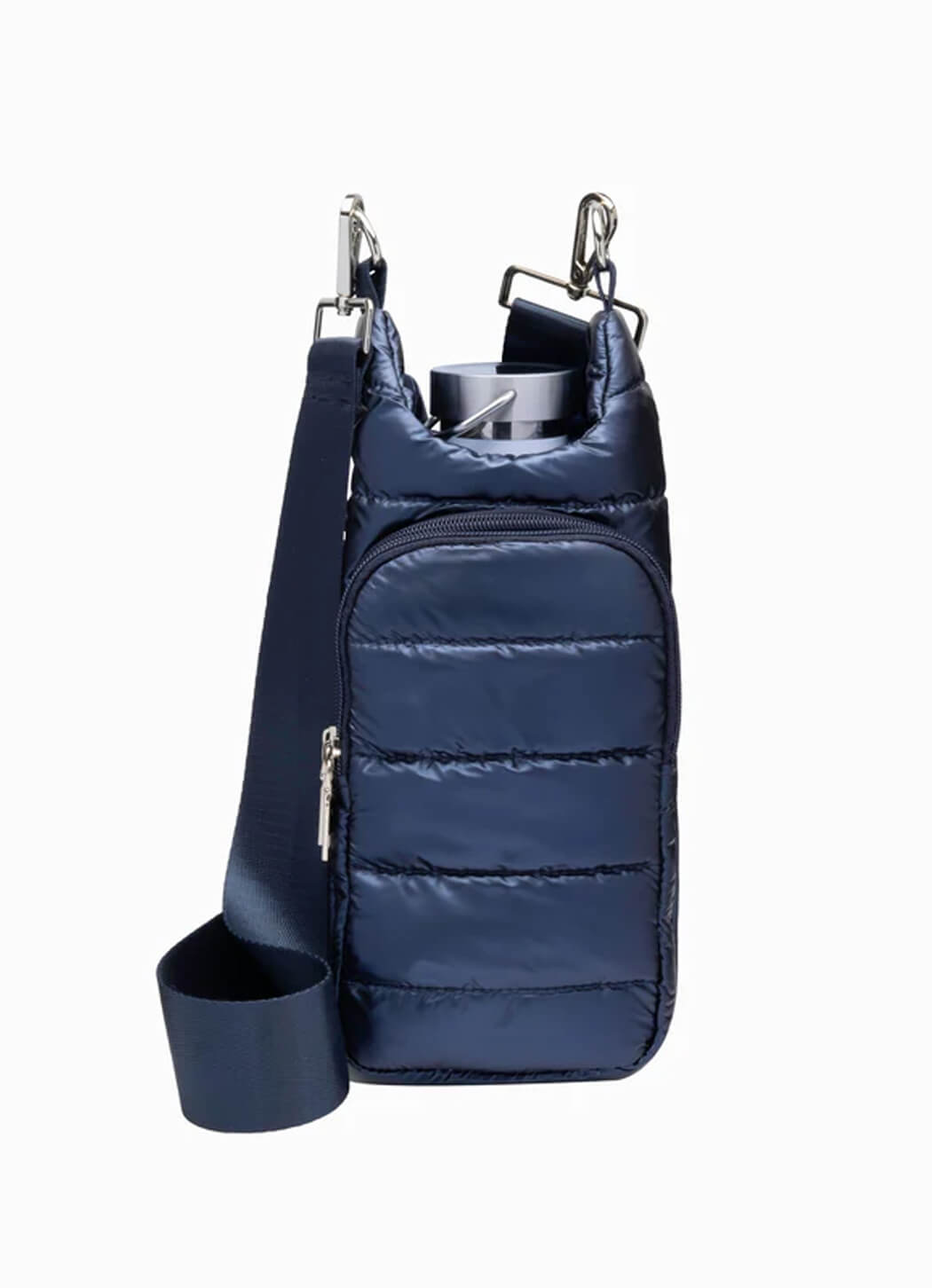 WanderFull Navy Blue Shiny HydroBag with Matching Navy Solid Strap