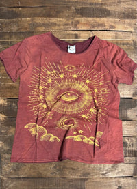 Jaded Gypsy Moon Dance Tee - Wine Evil Eye