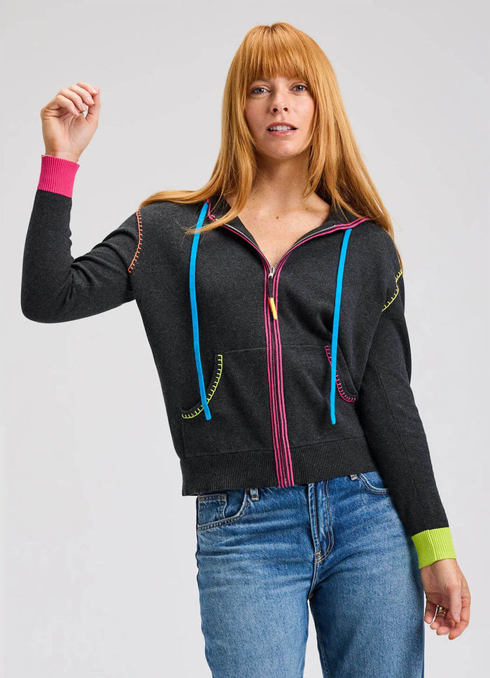 Zaket & Plover Heart-Embroidery Hoodie