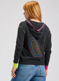 Zaket & Plover Heart-Embroidery Hoodie