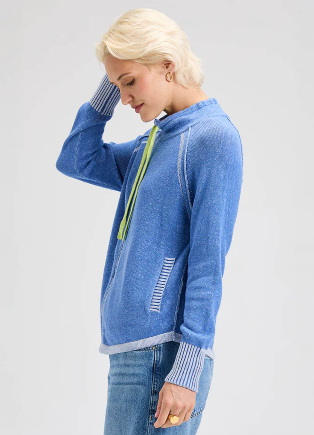 Zaket & Plover Two-Tone Zipup Sweater
