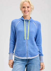 Zaket & Plover Two-Tone Zipup Sweater