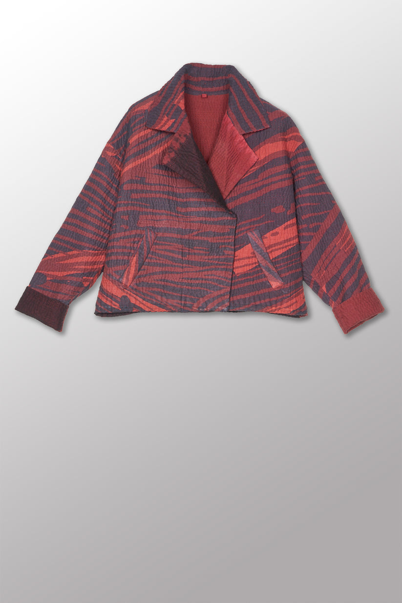 Mieko Mintz Magma & Ombre Kantha Lapeled Short Jacket