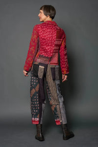 Mieko Mintz Jacquard Silk Kantha Cropped Basic Jacket