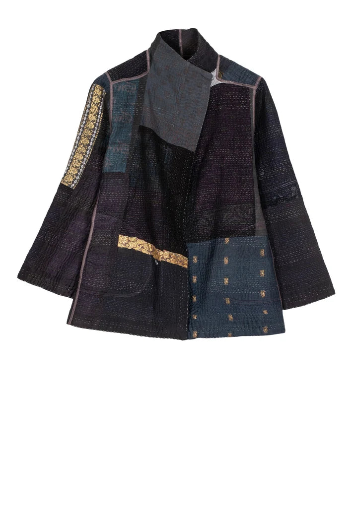 Mieko Mintz Silk Patch Kantha Short Jacket