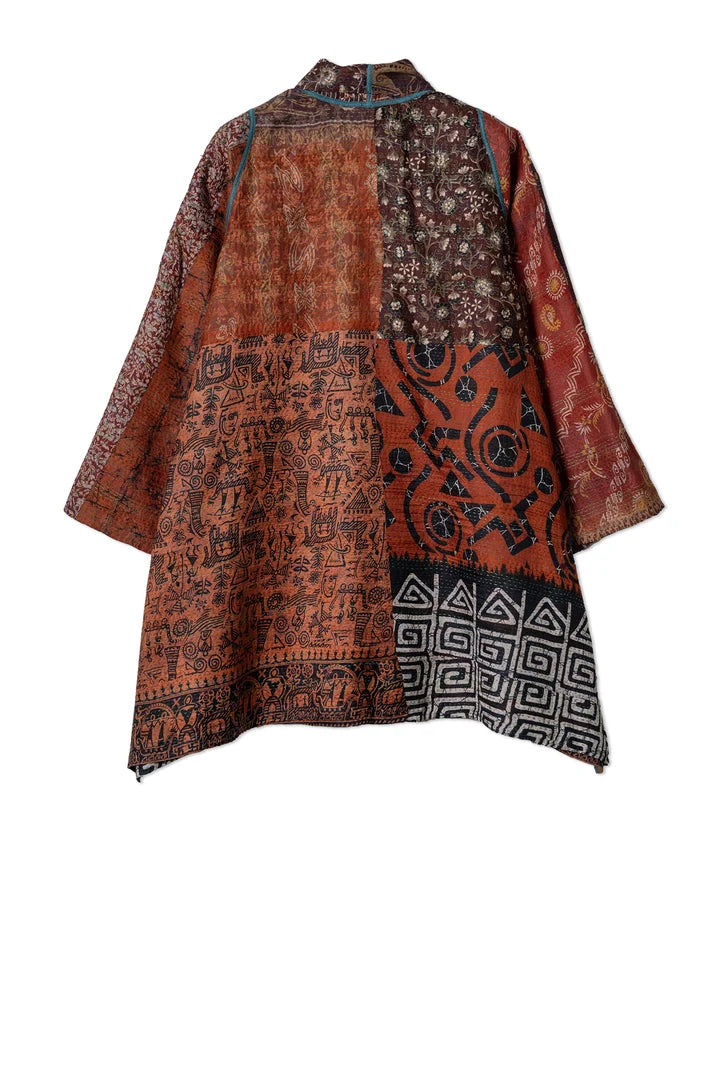 Mieko Mintz Vintage Silk Kantha A-Line Jacket