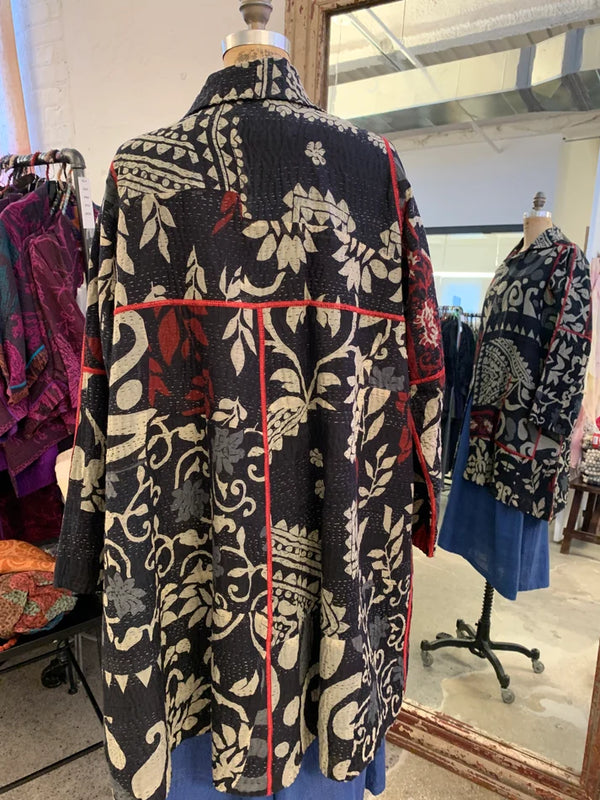Mieko Mintz Patch Kantha A-Line Duster