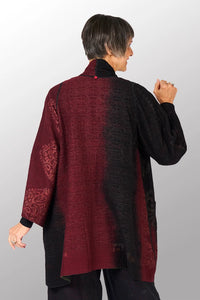 Mieko Mintz Woven Handloom Ikat Ombre Kantha A-Line Jacket