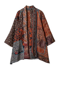 Mieko Mintz Vintage Silk Kantha A-Line Jacket