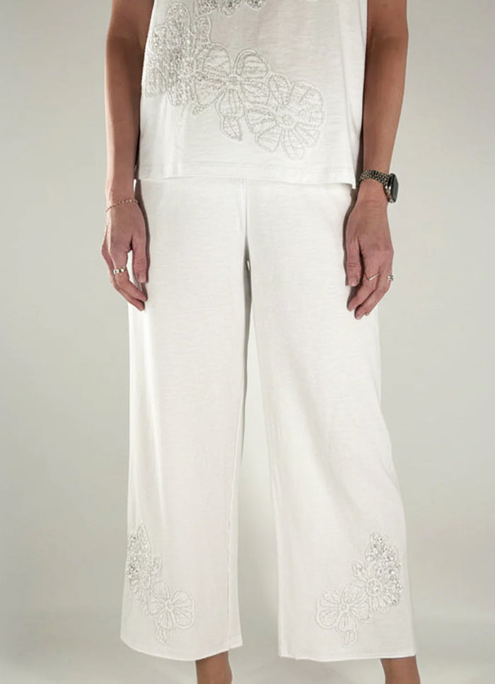 Escape Embroidered Applique Pocket Flood Pant