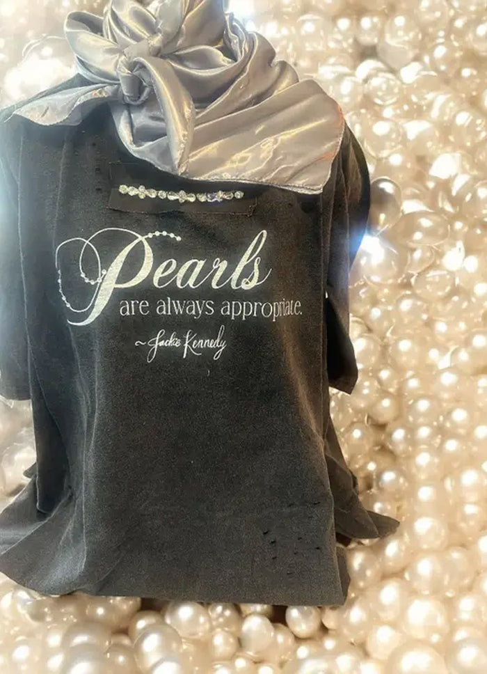 A Rare Bird Pearls are Always Appropriate Tattered Tee