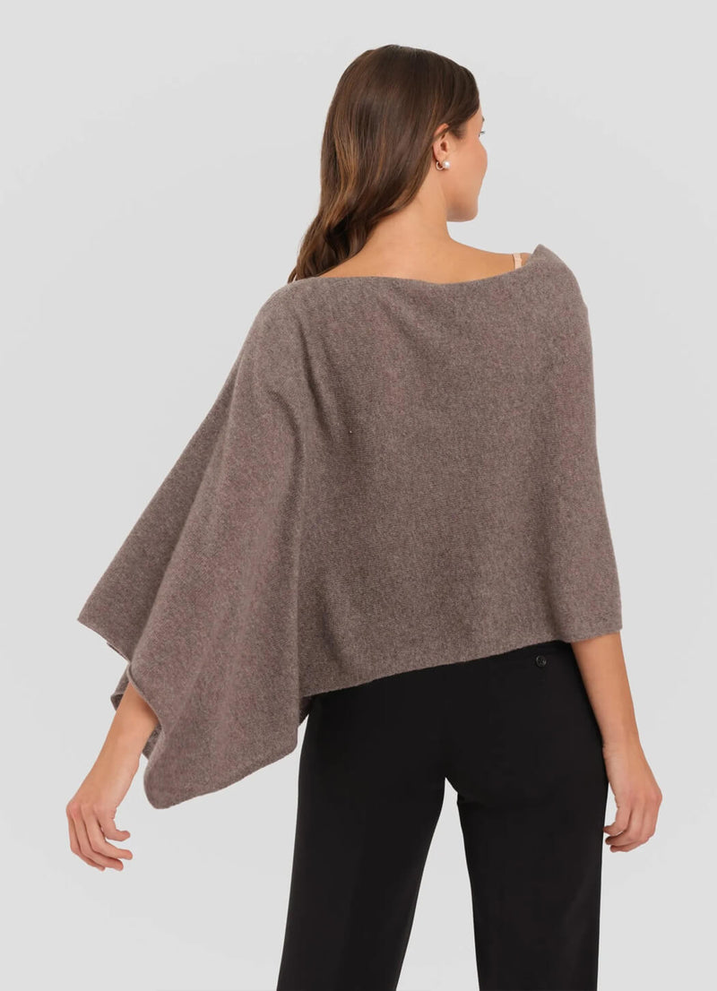 Alashan Cashmere Poncho in Portabello