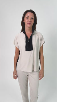 Joseph Ribkoff Colorblock 1/2 Zip Top