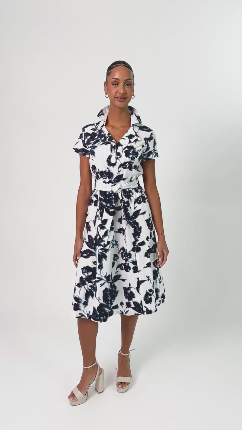 Joseph Ribkoff Fit and Flare Shirt Dress