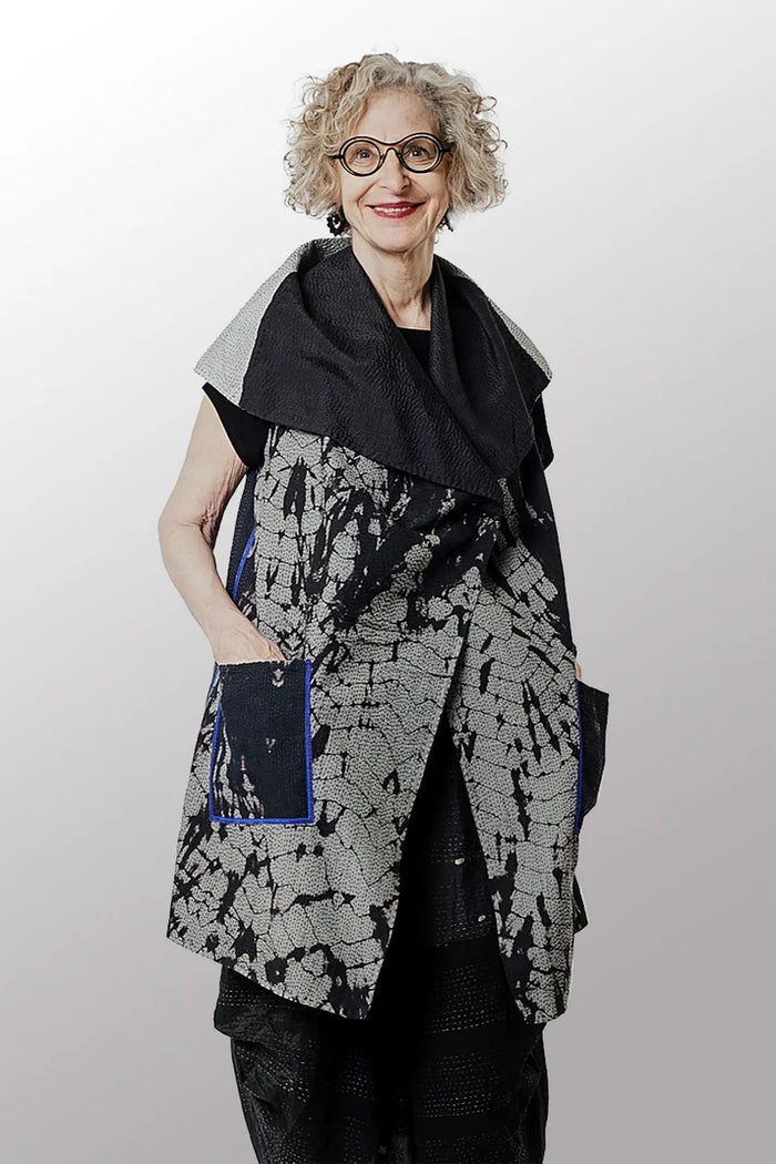 Mieko Mintz Serpent Print Kantha Circular Vest