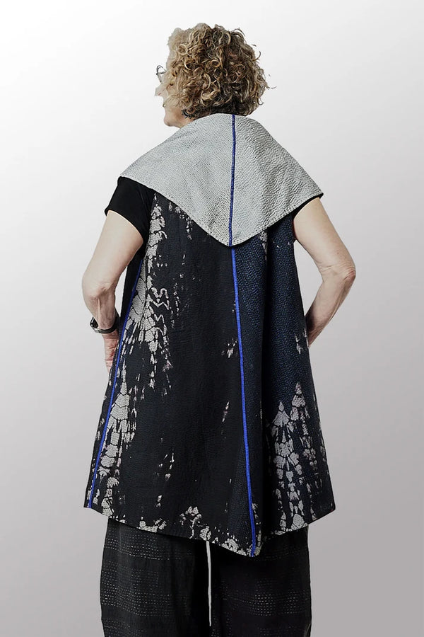 Mieko Mintz Serpent Print Kantha Circular Vest