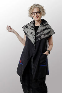 Mieko Mintz Serpent Print Kantha Circular Vest