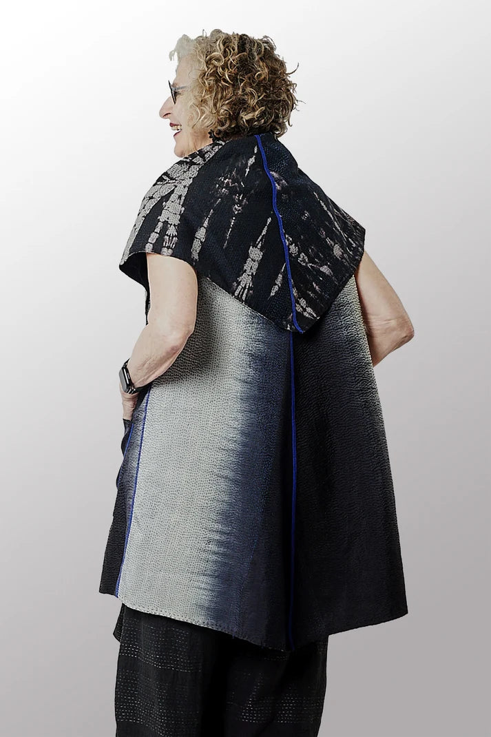 Mieko Mintz Serpent Print Kantha Circular Vest