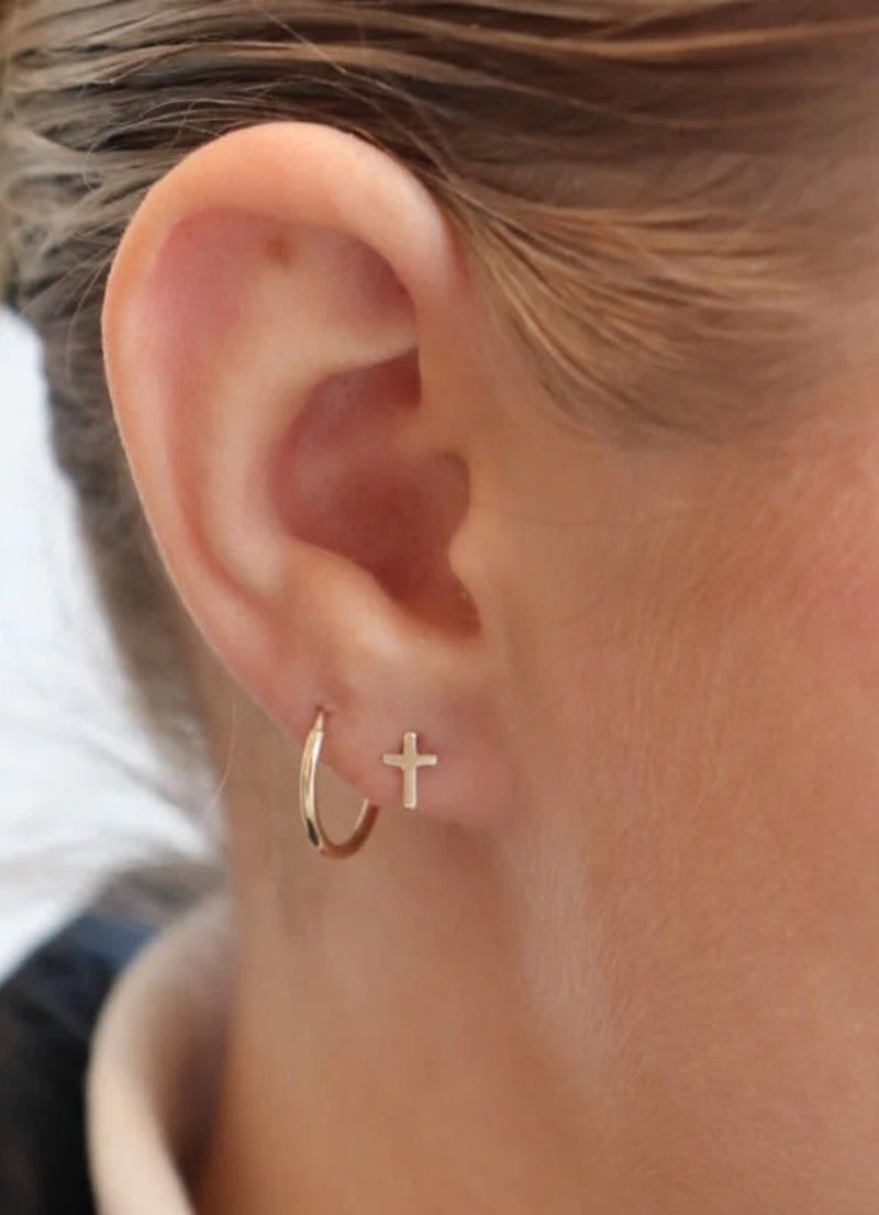 Token Jewelry Cross Studs