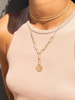 Hello Adorn Paperclip Coin Lariat