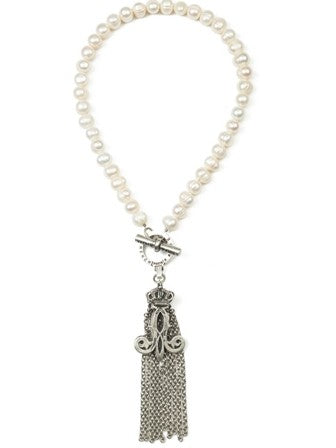 French Kande Pearl Strand with Crown Tassel