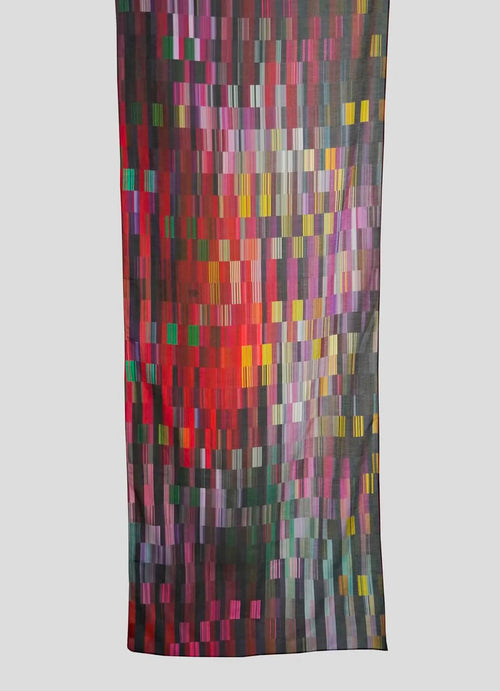 Yen Cho Ting Flower Clusters Cotton Silk Scarf