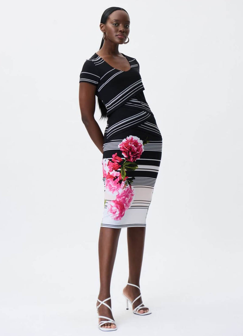 Joseph Ribkoff Floral Bandeau Dress