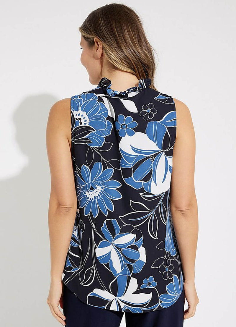 Joseph Ribkoff Ruffle Printed Top