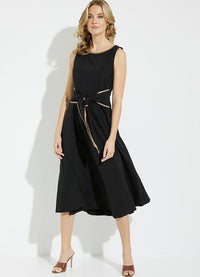 Joseph Ribkoff Faux Leather Trim Dress