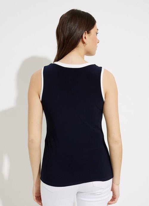 Joseph Ribkoff Contrast Trim Sleeveless Top