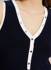 Joseph Ribkoff Contrast Trim Sleeveless Top