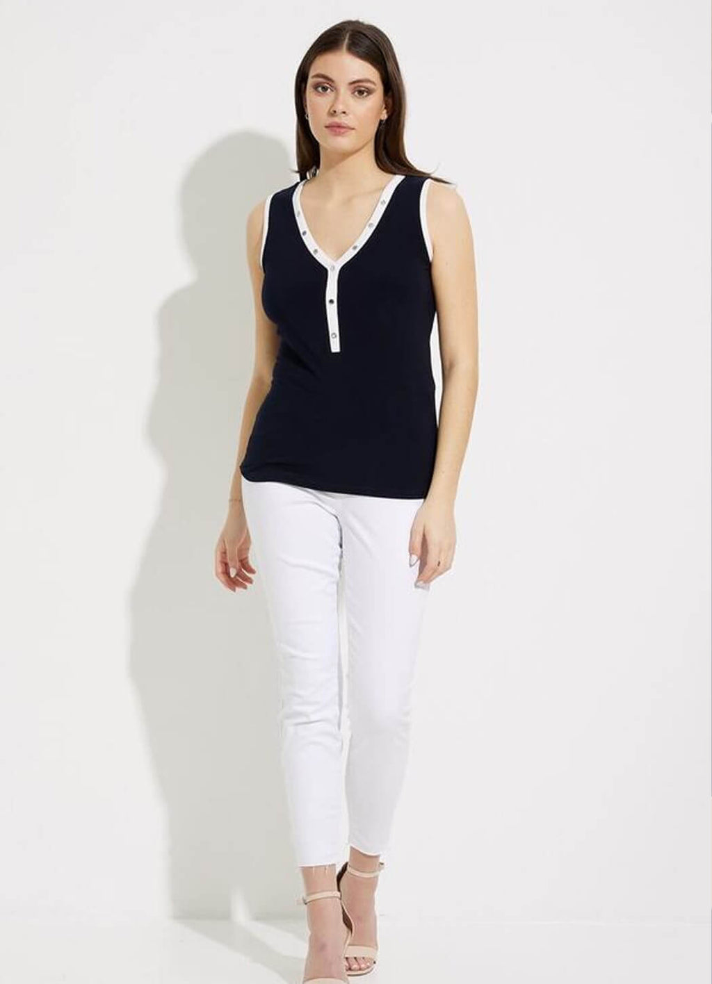 Joseph Ribkoff Contrast Trim Sleeveless Top