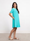 Sympli Trapeze Dress, Short Sleeve
