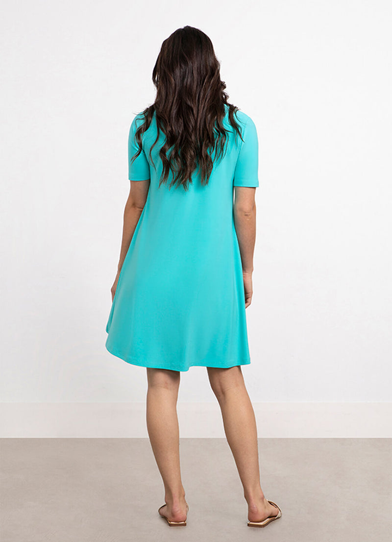 Sympli Trapeze Dress, Short Sleeve