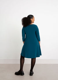 Sympli 3/4 Sleeve Trapeze Dress-Short