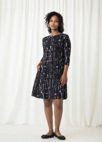 Sympli 3/4 Sleeve Trapeze Dress-Short