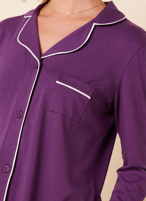 Cat's Pajamas Aubergine Pima Knit Pajama