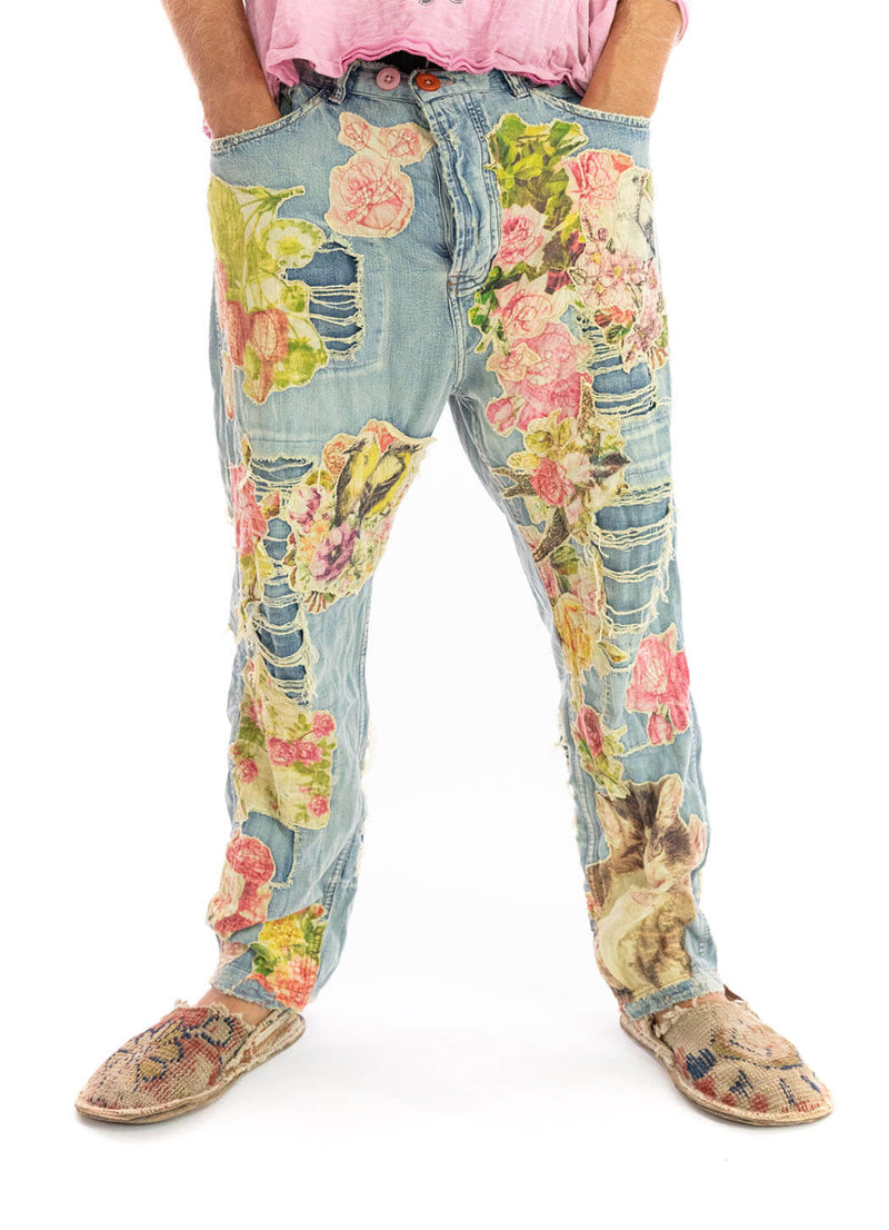Magnolia Pearl Floral Applique Miner Denims