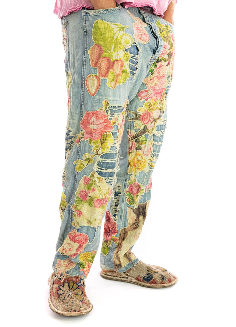Magnolia Pearl Floral Applique Miner Denims