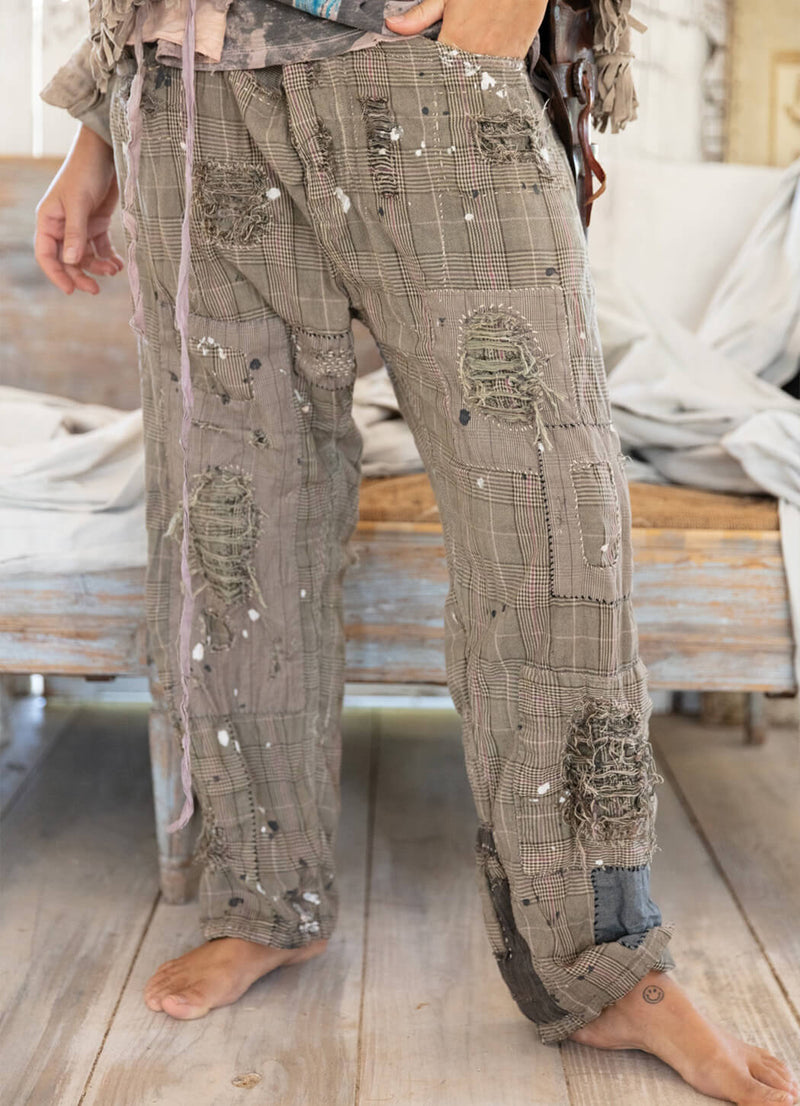 Magnolia Pearl Check Miner Pants With Paint