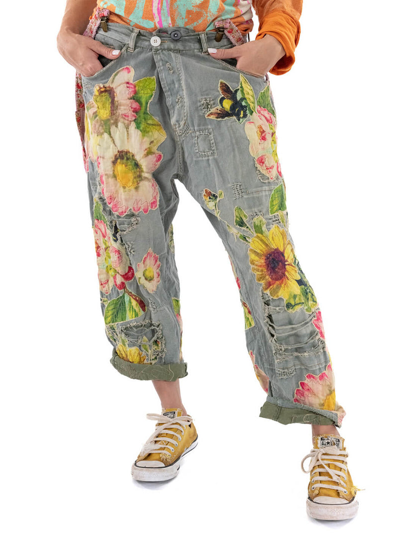 Magnolia Pearl Miner Pants With Sunflower