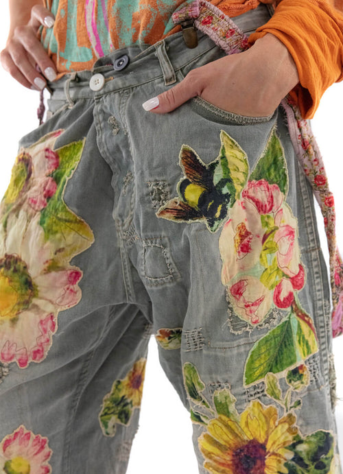 Magnolia Pearl Miner Pants With Sunflower