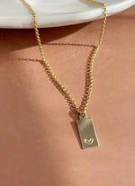 Token Jewelry Mini Tag Necklace with Heart