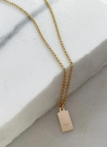 Token Jewelry Mini Tag Necklace with Heart