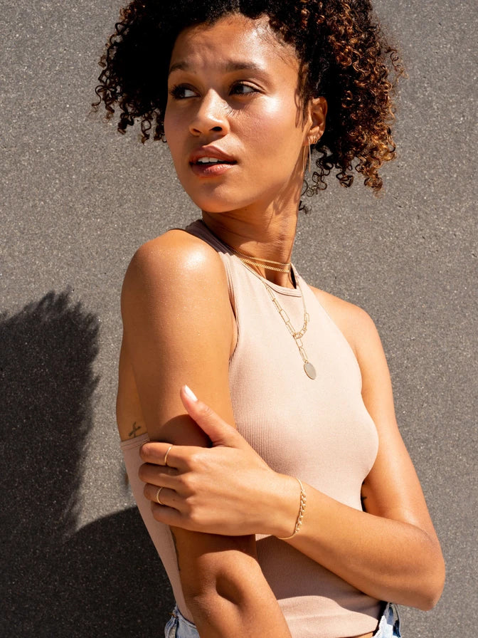 Hello Adorn Paperclip Coin Lariat