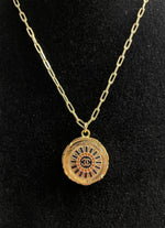 Julie Kreamer Vintage Button Necklace - Gold/Black & Clear
