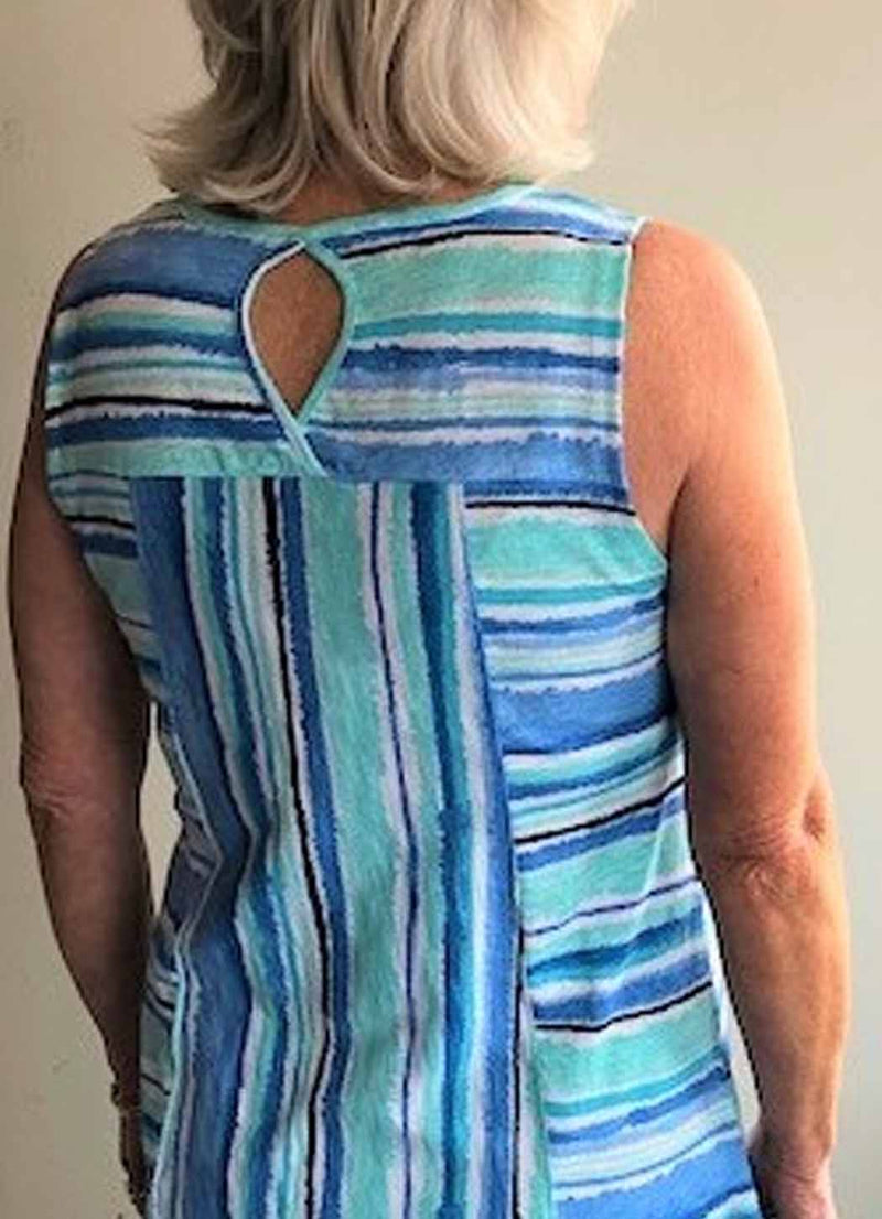Escape Seamed Tank Surfside Stripe Dress