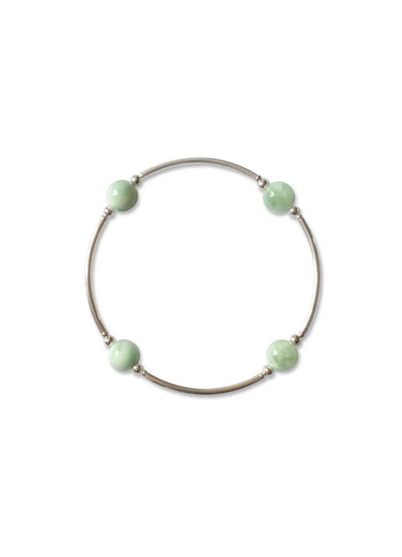 Blessing Bracelet in Green Angelite 8mm Beads