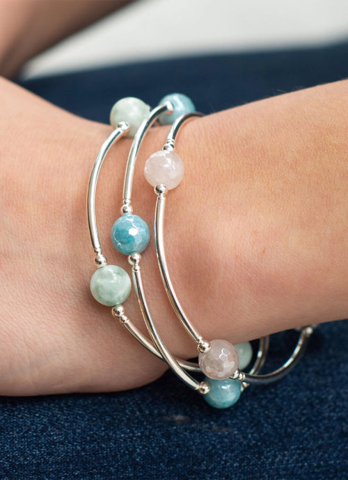 Blessing Bracelet in Green Angelite 8mm Beads